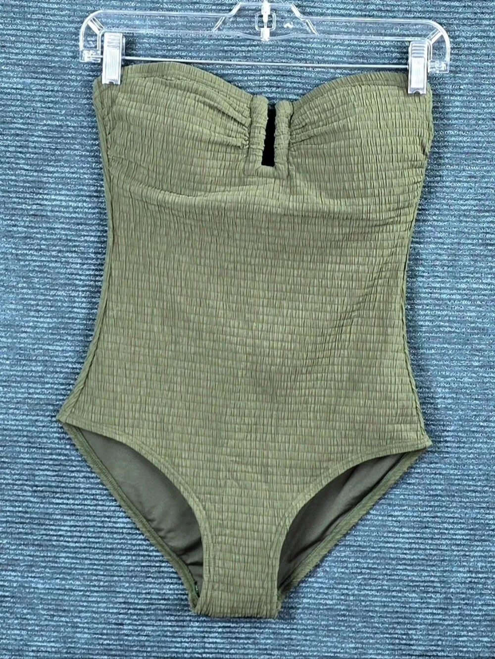 DKNY U-Wire Bandeau One-Piece Swimsuit With Built In Tummy Control - Picture 4 of 10